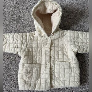 Zara Ivory Quilted Baby Jacket